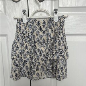 Zara Kids Blue and Cream Patterned Skirt